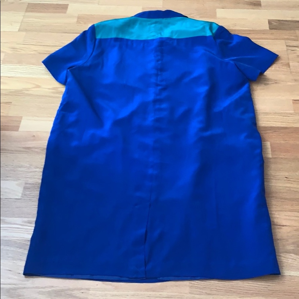 📍FINAL SALE📍Silk colorblock 💙💚Vintage - Picture 13 of 16